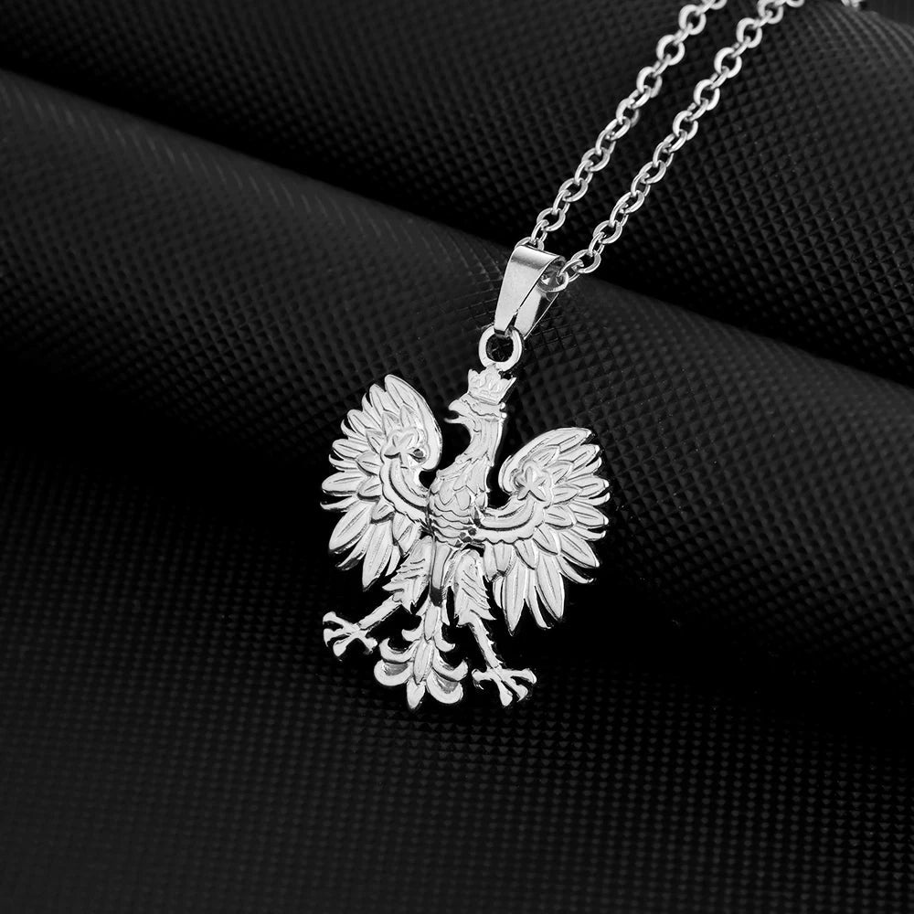Poland Symbol Eagle Pendant Necklaces Stainless Steel Arkaïa